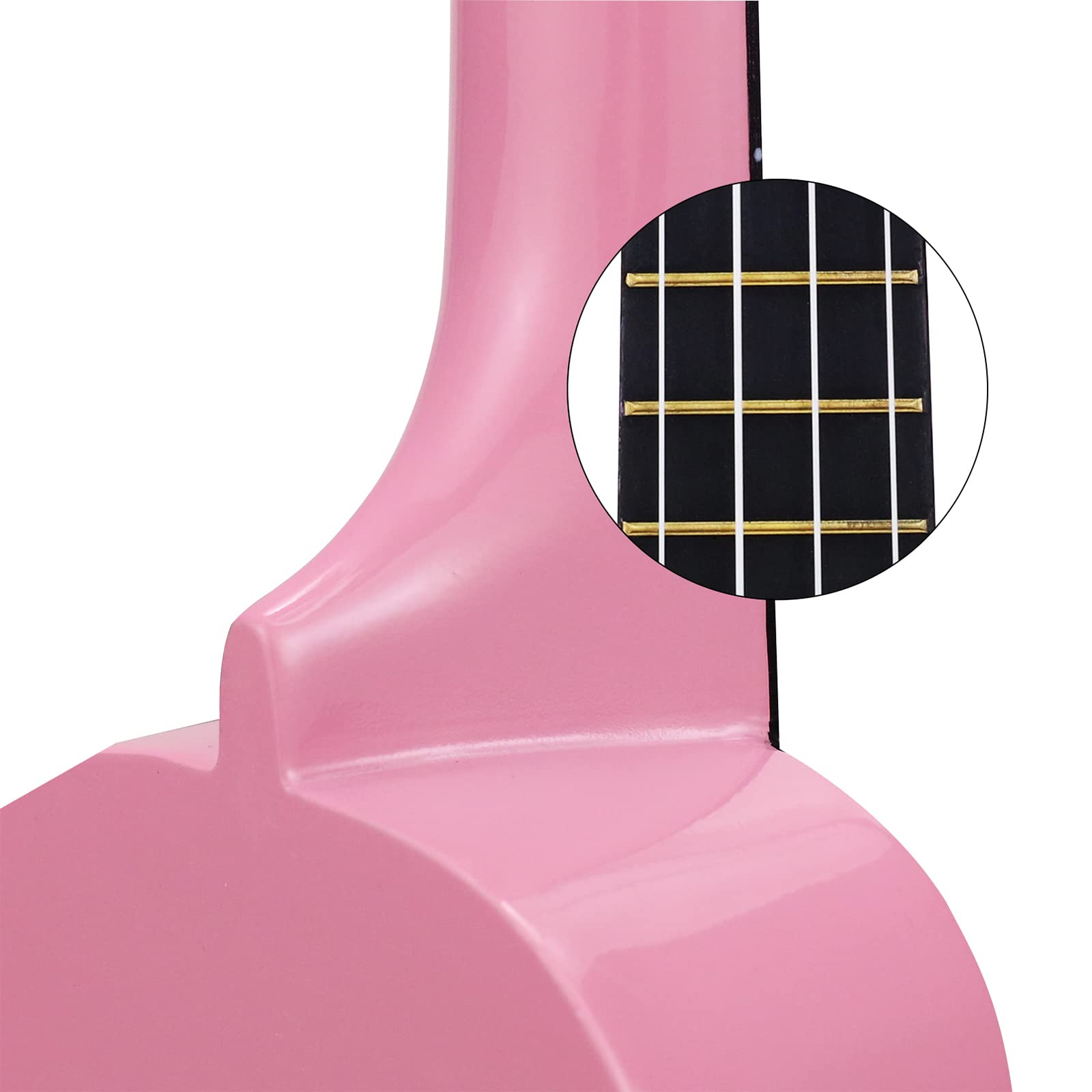 Trendy Soprano Ukulele for Beginners 21 Inch Hawaiian Wood Ukuleles for Adult Student Starter Four Strings Guitar (Pink)