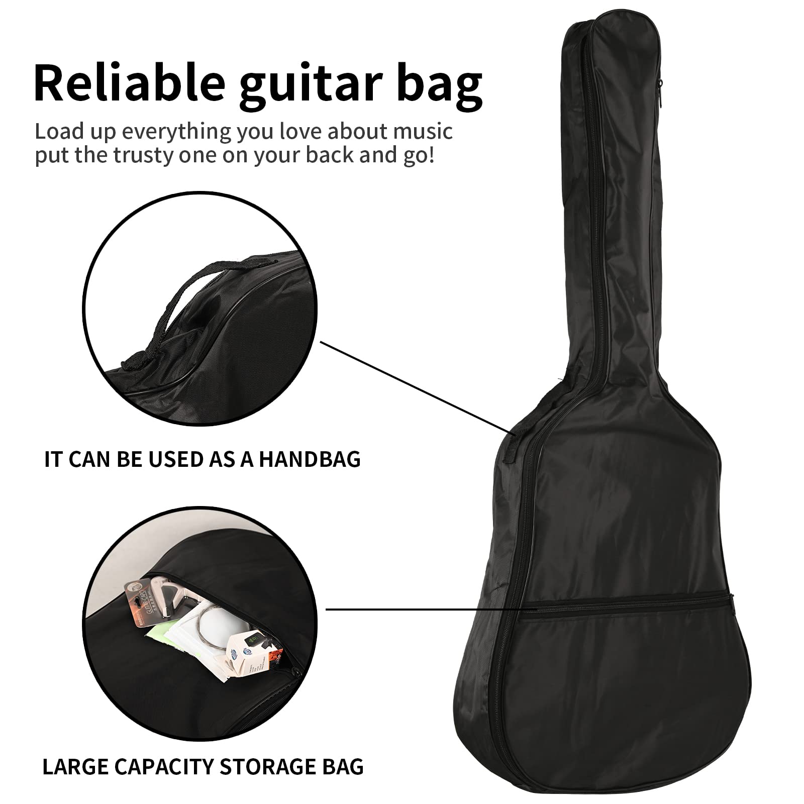 BESYOU Acoustic Guitar 38" Wood Guitar with starter kit-Travel Gig Bag, Tuner,guitar pick with Beginner Set for Kids/Adults -Natural