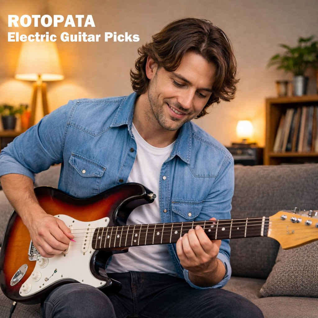 ROTOPATA 15 Pack Guitar Picks Variety Pack with Organizer Box